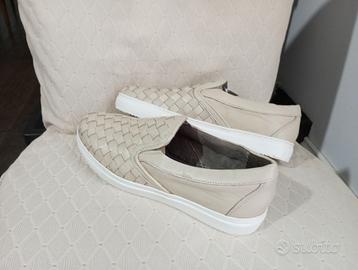 Scarpe uomo pelle intrecciata beige  n. 41, 43, 44