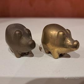 Coppia di Maialini in Ottone 1989 #Vintage