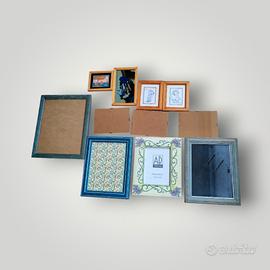 lotto di cornici e quadretti in legno vintage