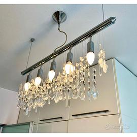 Chandelier moderno 5 luci lungh 80 cm