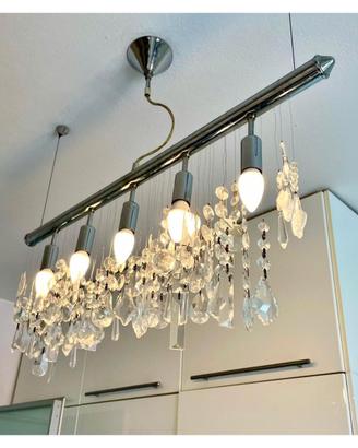 Chandelier moderno 5 luci lungh 80 cm