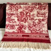 Christian Dior sciarpa scialle lana cashmere rosso