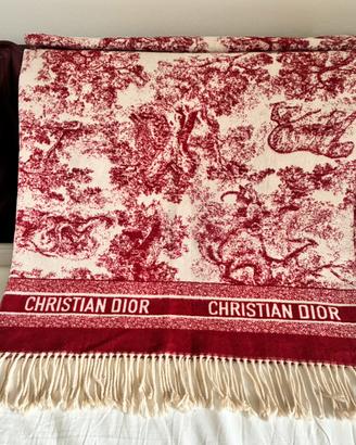 Christian Dior sciarpa scialle lana cashmere rosso