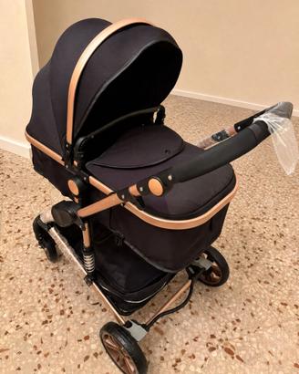 Passeggino trio neonato oro nero