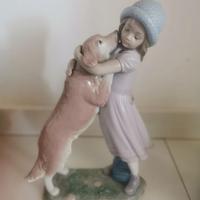 Statuina Lladró ragazza e cane