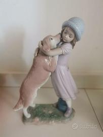 Statuina Lladró ragazza e cane