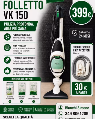Folletto Vk 150 NUOVO SIGILLATO ORIGINALE