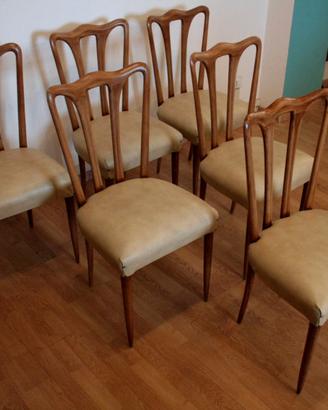 Set di 6 sedie mid-century modern in similpelle