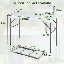 Lavandino da esterno richiudibile
