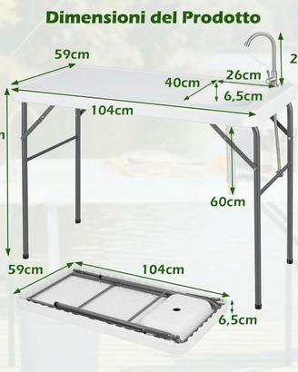 Lavandino da esterno richiudibile