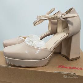 Bata Insolia scarpe pelle nude rose vernis 36
