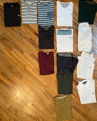 Lotto 14 magliette & polo in cotone (tagliaS, 1M)