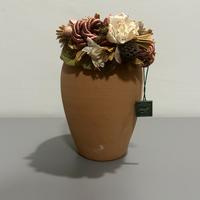 Vaso Terracotta con Decorazione Fiori