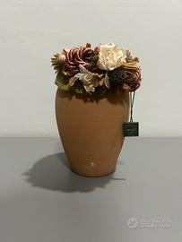 Vaso Terracotta con Decorazione Fiori