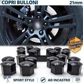 Tappi Copribulloni da 21 Neri Copridadi Ruote Auto