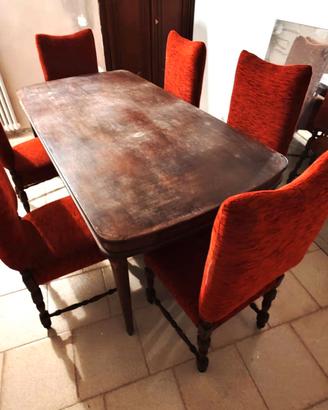 Tavolo con 6 poltroncine per taverna
