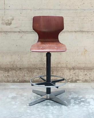 Sgabello Industriale Design Vintage, ferro, legno