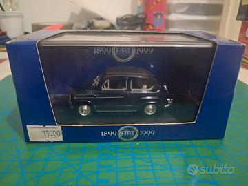 modellino fiat 600d 1960 grigio scuro 654 1/43 bru