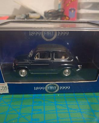 modellino fiat 600d 1960 grigio scuro 654 1/43 bru