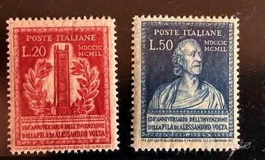 set francobolli Alessandro Volta – 14 settembre 19