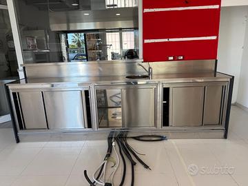 Bancone alimentare in acciaio inox professionale
