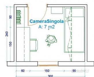 Stanza singola con bagno privato - Stazione FS