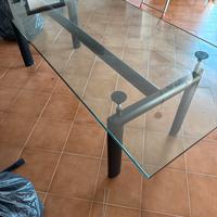 Tavolo vetro acciaio
