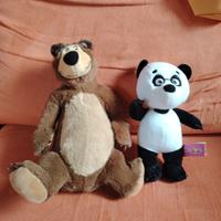 2 pupazzi di masha e orso x bambini 