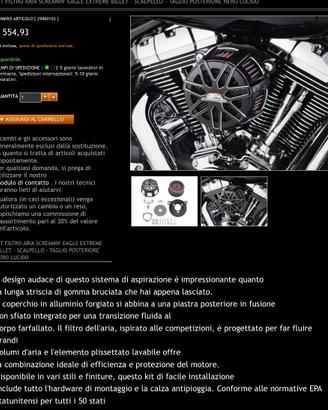 Filtro aria Sceamin Eagle per Harley Davidson