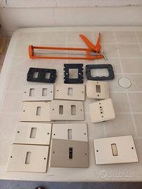 23  vintage placche luce, supporti, interruttori,