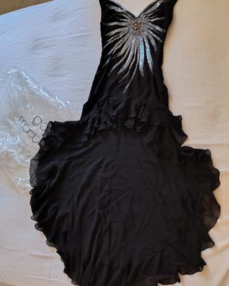 abito in seta nero Gaii Mattiolo couture