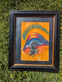 Quadro dipinto a mano con cornice di Legno 