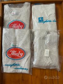 4 canottiere donna in lana con pizzo nuove