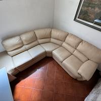 Divano angolare in vera pelle