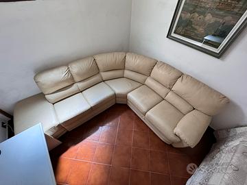 Divano angolare in vera pelle