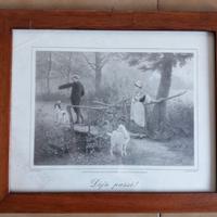 Quadro con stampa vintage con cornice