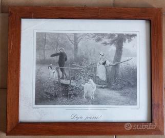 Quadro con stampa vintage con cornice