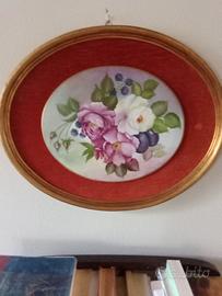 Piastra ovale in porcellana dipinta a mano