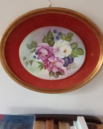 Piastra ovale in porcellana dipinta a mano
