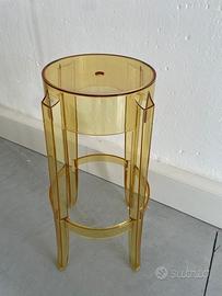 1 Sgabello Charles Ghost H65 Giallo Trasp.