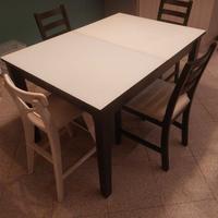 Tavolo cucina Allungabile con piano in vetro