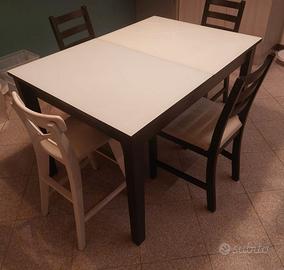 Tavolo cucina Allungabile con piano in vetro