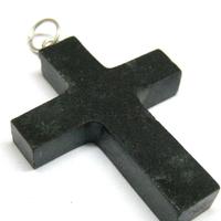 Ciondolo a forma di croce in vera tormalina nera