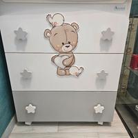 Fasciatoio  bagnetto tre cassetti Azzurra design 