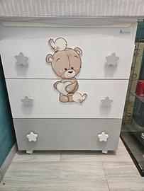 Fasciatoio  bagnetto tre cassetti Azzurra design 