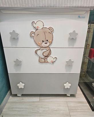 Fasciatoio  bagnetto tre cassetti Azzurra design 