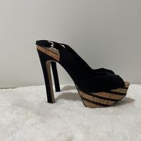 Sandali neri tacco 15 con plateau