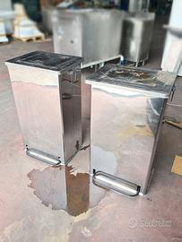 2 pattumiere a pedale in inox usate