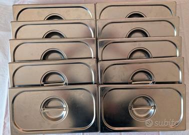 10 Coperchi Gastronorm GN 1/3 Inox Ristorazione