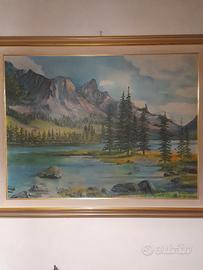 Quadro olio paesaggio invernale di A.Deana